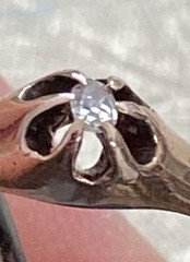 Antique Belcher 10K Rose Gold Old Mine Cut Diamond RING, Size 6.5, 1.6 Grams