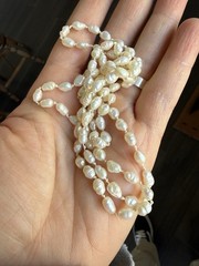 Vintage Strand Hand Knotted Baroque Freshwater Pearls 32″ Approx Long Necklace