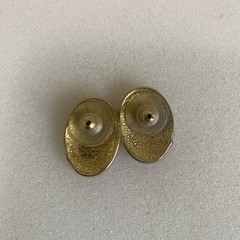 Red Creamy White Gold Enameled Stud Earrings 80s Mom Fourth Of July E12