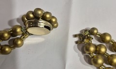 Vintage 1950s “Japan” Gold Tone Necklace with Clip On Earrings