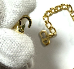 Christian Dior necklace pendant with rhinestones CD logo gold plated Vintage