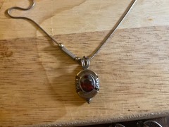 Antique 1950s russian silver & garnet set (neckless & earings)