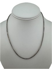 10K Hollow White Gold Box Chain Link Necklace 18″ / 2mm / 5 Grams – NICE!