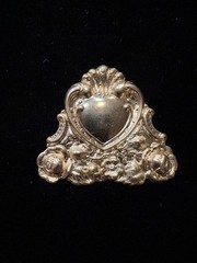 Vintage Heart 22K Gold Plated Brass Stamping for Decoration/Jewelry Making NOS