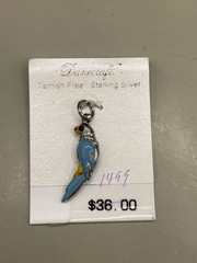 Vintage Danecraft Sterling Silver 925 Enamel Parrot 1” Pendant Charm NWT