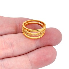 Vintage Gold-Tone | Sterling Silver 925 | Cubic Zirconia Criss Cross Ring Size 8