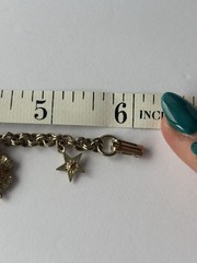 Vintage Gold Tone Lucky Charms Bracelet Unbranded Horseshoe Clover Star 6 Inch
