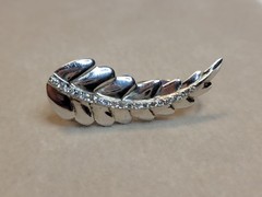 Vtg 925 Double Finger Leaf Ring CZ Accents Size 7 And Size 6 Sterling Silver