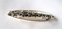 Vintage MASJ Maureen Ann Story Jones 1990 Silver Plated Pewter Foxglove Pin 9.2g