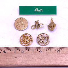 Vintage AVON seller pin lot of 5 movable door knocker Team Leader collection
