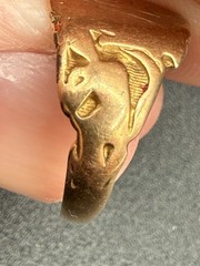 Vintage 10K Gold Ring Monogram Initial Engraved Victorian Size Unknown 3.08g