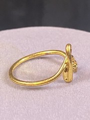 VINTAGE SIZE 8 YELLOW GOLD PLATED K INITAL RING UNIQUE DESIGN