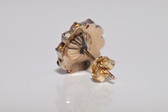 Antique Circa 1900s 14k Gold Top Silver Natural Rose Cut Diamond Earring