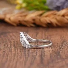 Art Deco Style Lab-Created Diamond Valentine’s Day Gift 14K White Gold FN Ring
