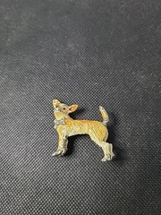 Vintage Signed Best Chihuahua Dog Enamel Rhinestone 2″ Brooch Pendant