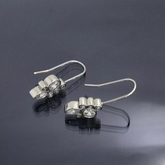 Art Deco Round Lab Created Diamond Office Wear Earring In 14K White Gold Finish