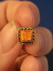 Sterling Silver Orange Stone Stud Earrings