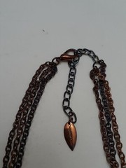 Coldwater Creek women long necklace all metal chains with tiny beads. NWOT.