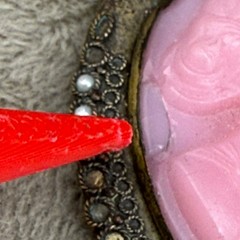 Vintage Cameo Brooch Gold Tone Pink READ