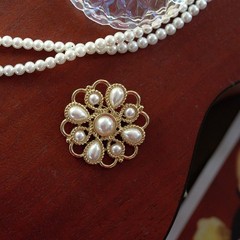 Vintage Women Rhinestone Baroque Brooch Accessories Retro Pearl Pins Party Gift