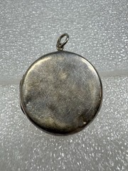 Antique Sterling Silver Art Nouveau Repousse Lady Crescent Moon & Stars Locket