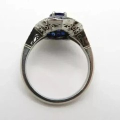 Beautiful Art Deco Style Oval Cut Lab Created Diamond 925 Silver Engagement Ring