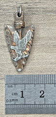 Vintage Copper Plated Pewter American Eagle USA Arrowhead Pendant Charm Two Tone