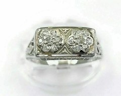 Art Deco Style 2.55Ct Round Cut Lab Created Diamond 925 Silver Anniversary Ring
