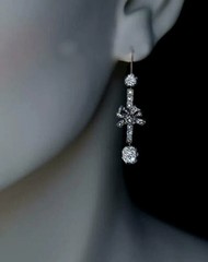 Art Deco Style Lab Created Diamond 14k Rose Gold FN Wedding Engagement Earrings