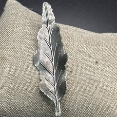 Vintage Danecraft sterling Silver brooch Pin Leaf Signed 2.5” 5g