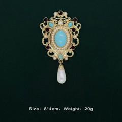 Women Noble Vintage Enamel Flower Brooch Unisex Antique Jewelry Accessories Gift