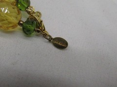 Joan Rivers Czech Republic Yellow & Green Faceted Beaded Necklace 36-39″