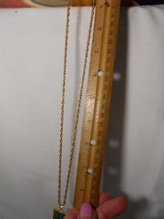 Faux JADE Goldtone NECKLACE Chinese Symbot for Longevity