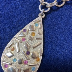 Vintage sarah coventry Teardrop necklace gold Tone Art Deco Pastel Colors Pear