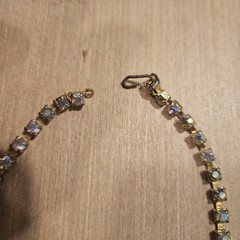 Vintage Garnet Drippy Bib Necklace Aurora Borealis Crystal Valentine Runway