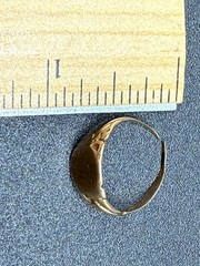 Vintage 10K Gold Ring Monogram Initial Engraved Victorian Size Unknown 3.08g