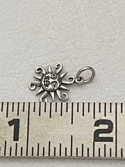 Vintage Sterling Silver Sun & Crescent Moon Charms