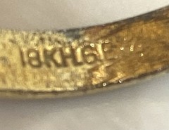 Vintage 18k Yellow Gold Plated CZ Waves Cocktail Ring Size 8