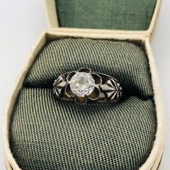Soviet Engagement Ring Silver 875 Rock Crystal Size 5