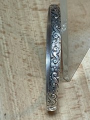Vintage Danecraft Sterling Silver Flower Floral Swirl Bangle Bracelet 13 g 7.75″