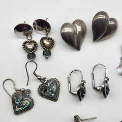 Fabulous Heart earrings Lot Collection Pierced stud dangle Anniversary Love