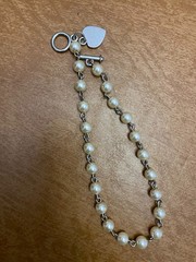 Vintage Silver Tone Faux Pearl Choker Necklace 13″