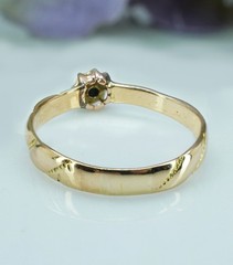 Georgian Antique Rose cut Diamond Solitaire Engagement Ring 14K Gold Estate