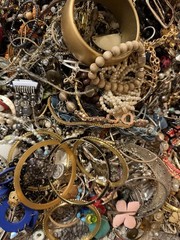 Estate Wholesale Junk Drawer Jewelry Lot 8 Plus Lbs Wearable Or Craft Untested