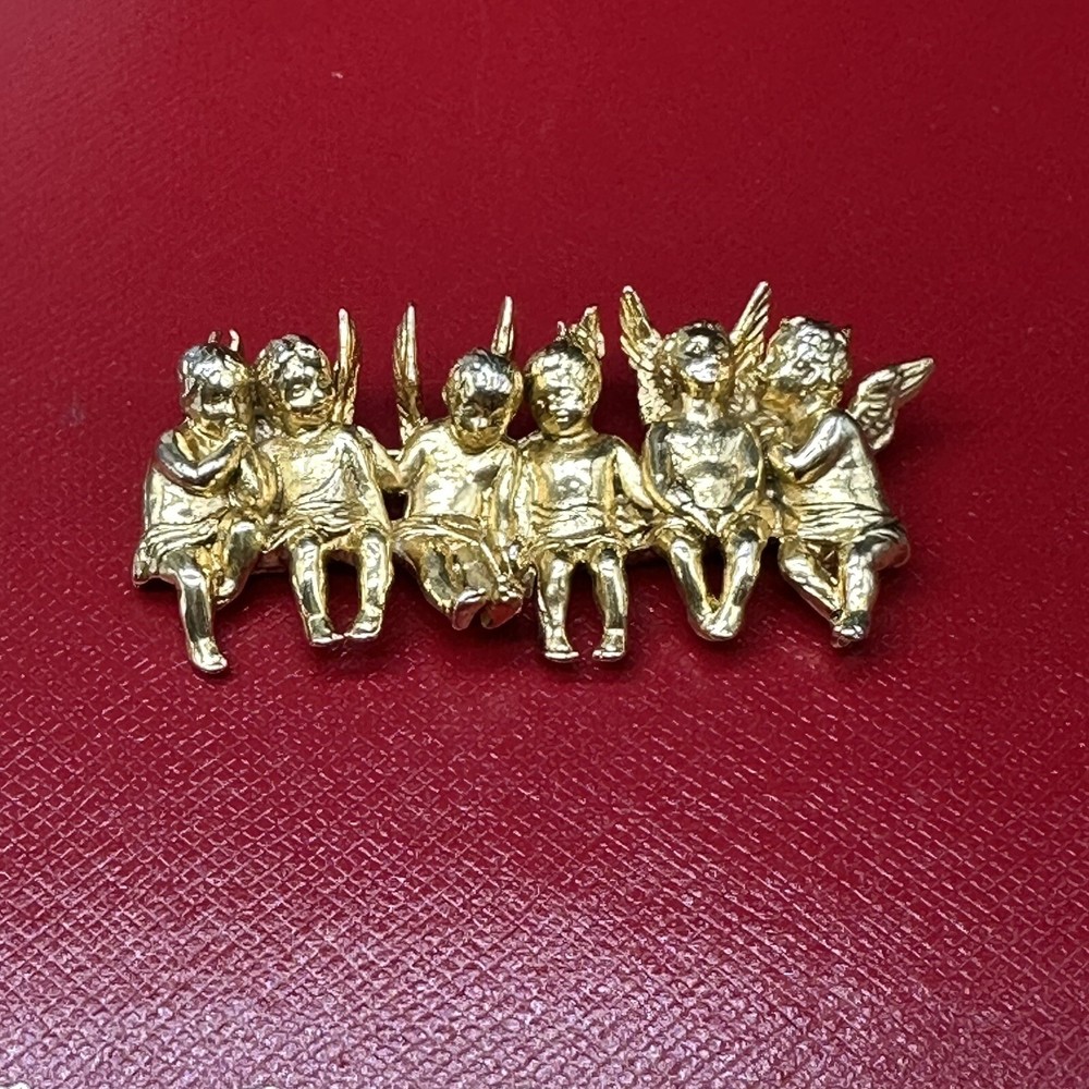 Vintage Edgar Berebi Limited Edition 6 All n A Row Angel child Brooch
