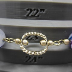 Vintage Hong Kong Necklace Earrings Set Beaded Blue Purple Clip Ons 23 Inch