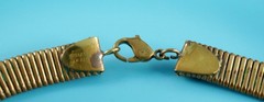 Vtg Ermani Bulatti Art Deco Mother of Pearl Gold Tone Choker Clipon Earrings Set