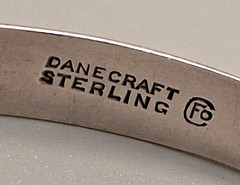 DANECRAFT FELCH Vintage ART DECO Geometric Shapes Sterling Silver BANGLE 13.5g