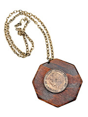 Vintage George V British Penny Coin Pendant Necklace 23″ United Kingdom