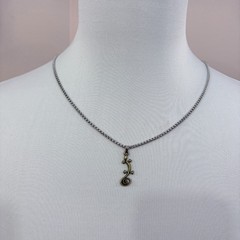Vintage Bronze Gecko Pendant Box Chain Necklace